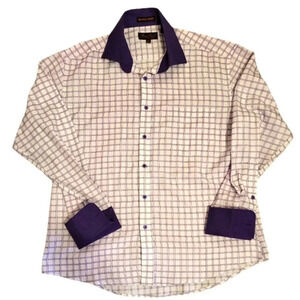 Men's Button- Up Collar Long Sleeve Shirt by Bruno Conte (sz 16 1/2)